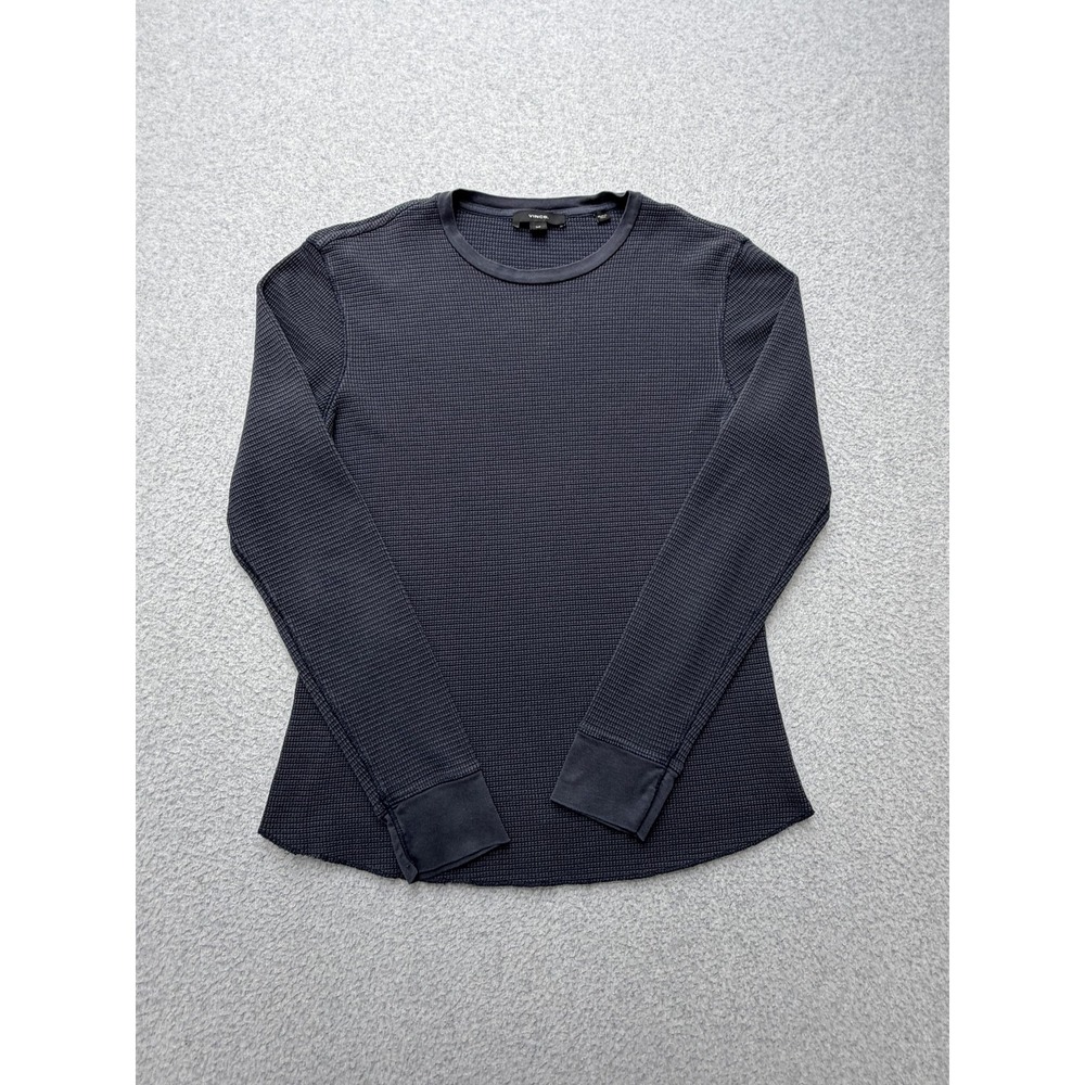Vince Shirt Mens Small Gray Waffle Knit Thermal Long Sleeve‎ Crewneck Pima